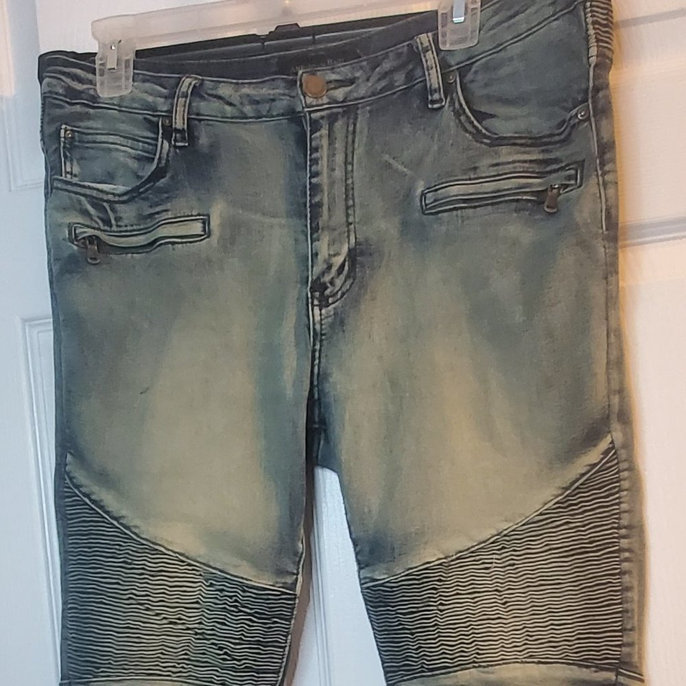 AMERICAN BAZI Moto Bike Skinny Jeans